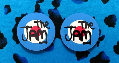 THE JAM - LOGO -  PAIR OF PRINTED ROUND COASTERS - Image 1 of 2