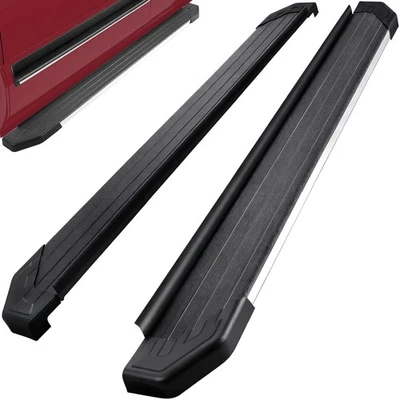 5.5" Running Boards For 18-25 Traverse/ 18-24 Buick Enclave BLK Aluminum+SS Edge - Image 1 of 4