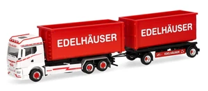 HERPA, MAN TGS TM 6x2 con serbatoio e rimorchio 1+1 assi EDELHAUSER, 1/87,  H... - Foto 1 di 6