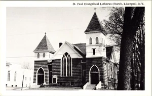 St. Paul's Evangelical Lutheran Church Liverpool New York Vintage Postcard - Picture 1 of 2