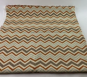 4 Yds Chevron Zig Zag Waverly Inspirations Fabric Neutral Ivory Tan Light Blue - Picture 1 of 5