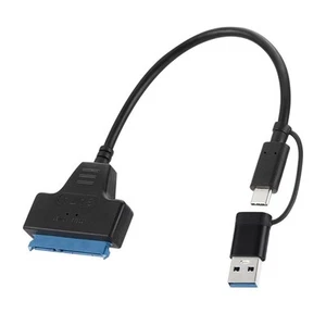TypeC+USB 3.0 auf SATA-Festplattenadapterkabel, Festplattentreiberkonverter7973 - Afbeelding 1 van 9