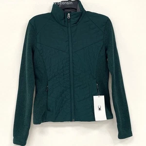 NWT Spyder Elevate Green Pursuit Insulator Zip Front Jacket Women’s Sz S - Picture 1 of 4