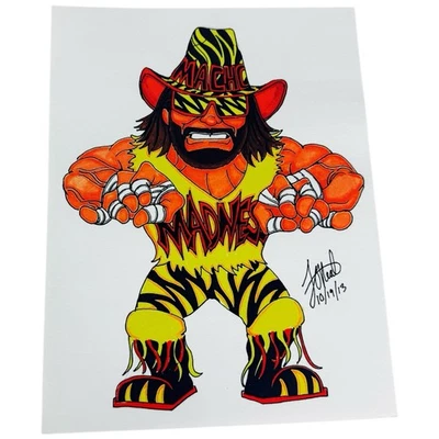 WWE Macho Man Randy Savage Wrestling Caricature Art Print 8x10 J O’Heale - Image 1 of 4
