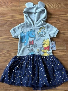 DISNEY Hooded Sweatshirt Tutu Dress Size S 6-6x - Picture 1 of 6