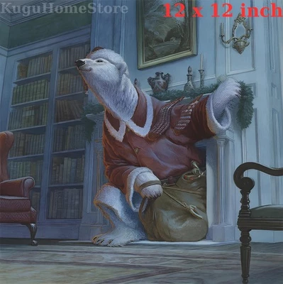 Póster de oso polar en suéter acogedor (12 x 12 pulgadas) Foto 1 de 4