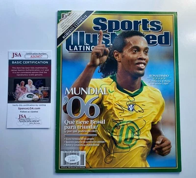 RONALDINHO Autographed Signed Sports Illustrated Brazil Soccer FIFA Brasil COA - Image 1 of 2