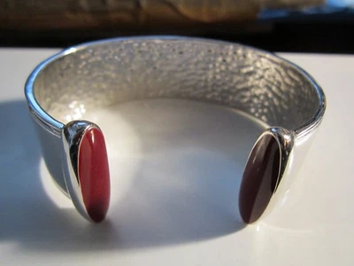 PULSERA BRAZALETE RÚSTICA - BRILLANTE Y PESADA - SE ADAPTA HASTA 7 1/2" MUÑECA - OFC-S Foto 1 de 4