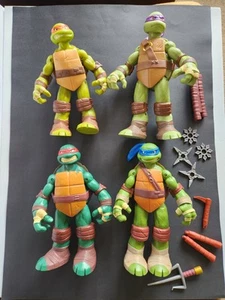 4 Teenage Mutant Ninja Turtles Action Figure Lot With Accesories 2012 Viacom Toy - Picture 1 of 23