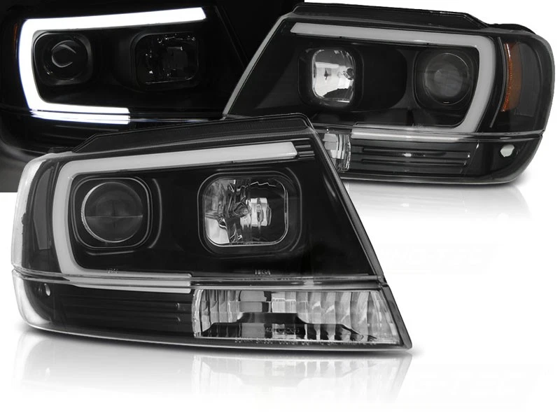 faros para chrysler jeep grand cherokee 1999 2000-2005 tubo luz negro lhd Foto 1 de 1