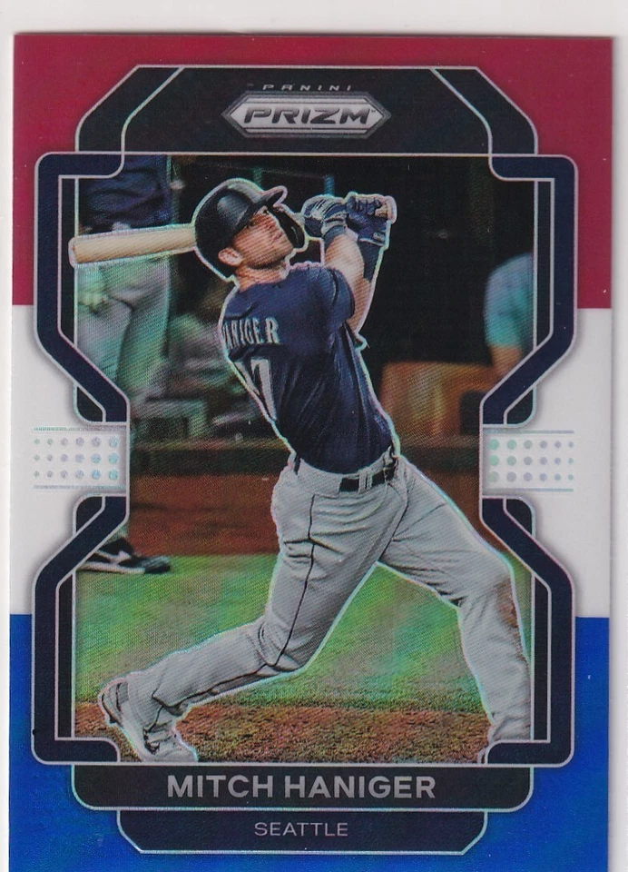 2022 PRIZMS RED WHITE BLUE MITCH HANIGER SEATTLE MARINERS PRIZM (AA)-538 - Image 1 of 1