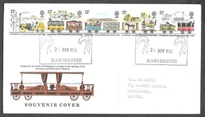 G.B. 1980 Railway set First Day Cover,MANCHESTER PMK - Picture 1 of 2