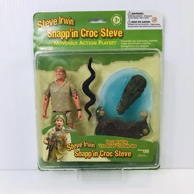 STEVE IRWIN Crocodile Hunter Crikey NIP SNAPPIN' CROC htf playset - Image 1 of 4