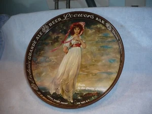 LOEWER'S BREWERY NY GRAND'E ALE BEER METAL SERVING TRAY 12'' free shipping - Picture 1 of 4