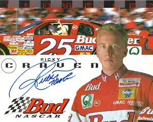 Ricky Craven Autograph 1997 Budweiser Winston Cup 8x10 Photocard - Imagen 1 de 1