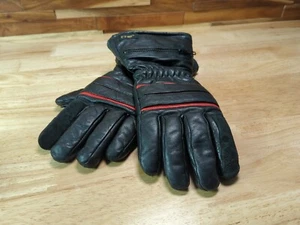 Esprit Ladies BLACK Leather Gauntlet Gloves M - Vintage - Picture 1 of 7