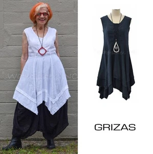 Top túnica GRIZAS 51046 lino lavado bandas dobladillo hanna xs s l 2 colores - Imagen 1 de 18