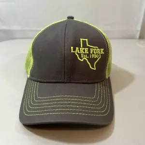 Lake Fork TX EST 1980 Hat Cap Trucker Gray Neon Green Mesh Snapback OC - Picture 1 of 11