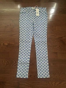 NWT Vineyard Vines Girls' White w/ Blue Print 5 POCKET JEAN - Size:12 $59.50 - Picture 1 of 2
