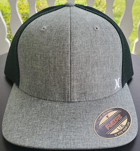 Hurley Men's Mini Icon Mesh Hat L/XL Flexfit Logo in corner. Heather Green - Picture 1 of 5