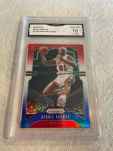 DENNIS RODMAN BULLS 2019 PRIZM RED WHITE BLUE PLRIZM # 3 GRADED 10 L@@@K - Picture 1 of 2