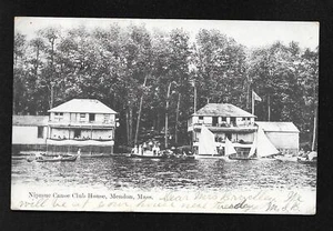 Tarjeta postal de 1907 Nipmuc Canoe Club House Mendon Massachusetts UDB - Imagen 1 de 2