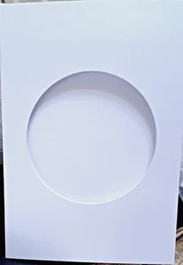 5 x 6"x4" Double/Fold Card Blanks with 75mm Round Aperture & White Envs - Picture 1 of 1