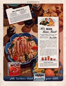 1945 La etiqueta Wilson protege tu mesa Segunda Guerra Mundial anuncio impreso "Es más que carne" - Imagen 1 de 1