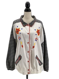 Lady CA Sport Womens Jacket Plus 3X Southwestern Windbreaker Lightweight Vintage - Picture 1 of 5