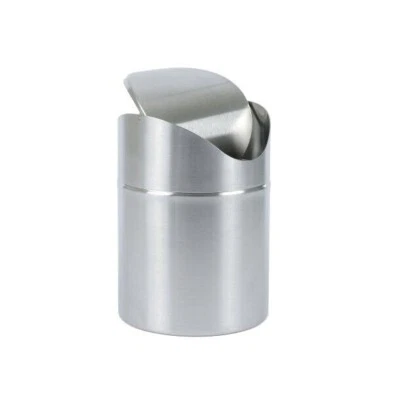 Tisch Abfall Eimer Metall Edelstahl 1,5 Liter Schmink Abfalleimer Tischabfall - Bild 1 von 4