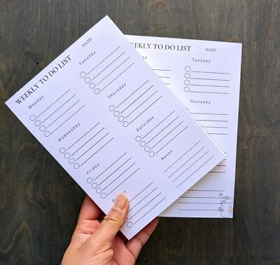 CHEDEE GIFTS Weekly To Do List Memo Pads, Writing Pad, Stationary, Office Desk Notepad 5x7