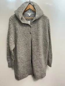J Jill Cárdigan Largo Con Capucha Zinc Multi Lentejuelas Talla Grande Color Gris Nuevo con Etiquetas - Imagen 1 de 5
