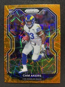 CAM AKERS 2020 Panini Prizm #376 Orange Lazer Rookie RC Rams Football Card - Foto 1 di 5