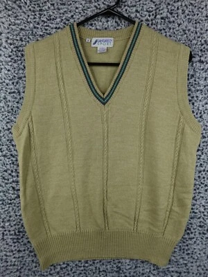 Chaleco Suéter De Colección Sansabelt Deportivo Mezcla de Lana Para Hombre Talla M Tejido de Abuelo Tostado Foto 1 de 4