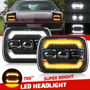 Fit Pontiac Fiero 84-88 Firebird 82-90 2x 7x6'' LED Headlights Hi-Lo Sealed Beam - Foto 1 di 10