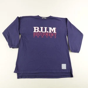 Vintage BUM Equipment Shirt Mens Large Blue Long Sleeve Varsity Jersey 90s USA - Picture 1 of 10