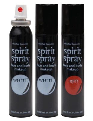 Spirit Spray - Halloween - Costume Face & Body Makeup 3 Pack - White, White, Red - Image 1 of 3