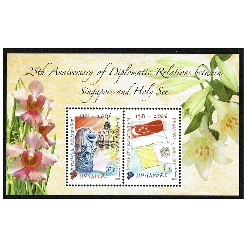 FR2497 - 2006 Singapore Joint Issue Vatican Relations Diplomatic Missions - Image 1 of 1