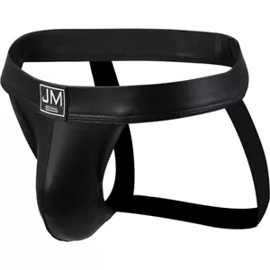 Jockmail Sexy Men's Thongs Leather Jockstrap Pouch G-string Low Rise Underwear