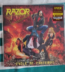 Razor - Cycle Of Contempt LP 2022 - Neon Yellow Vinyl (Violent Restitution) - Picture 1 of 3