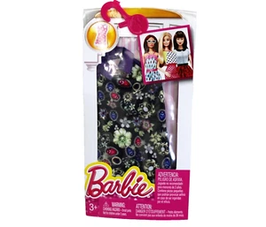 Barbie Moda Pack Vestido Negro Floral Cuello Halter - Imagen 1 de 4