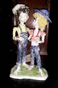 Figura Colección Bencini 51/2500 Niño y Niña en una Fecha Firmada Hecha en Italia - Imagen 1 de 3