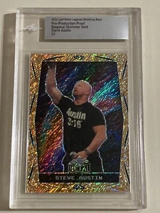 2024 Leaf Metal Steve Austin Pre-Production Proof Diagonal Shimmer Gold 1/1 WWF - Bild 1 von 7