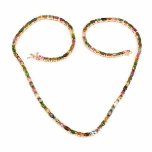 Shola Vero Naturalenaturale Multicolore Turmalina Collana Argento Sterling N260 - Foto 1 di 3