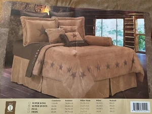 Western Star Faux Suede Comforter 2 Shams 1 Pillow HiEnd Accents 4Pc - Picture 1 of 7