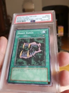 Yugioh Beast Fangs LOB 041 1ª Edición PSA 10 GEMA ¡COMO NUEVO PERFECTO ESTADO! - Imagen 1 de 9