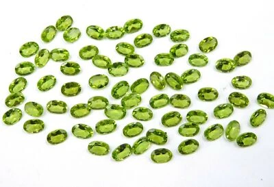 Natürlich Peridot Ovalschliff Lose Edelstein 3x4 MM Um 6x8 Großhandel Lot P-2371 - Bild 1 von 4