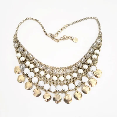 Collar R J Graziano Cuentas Babero Malla Tono Dorado 17" Foto 1 de 4