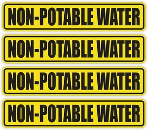 (4x) Pegatinas de vinilo de agua no potable | Calcomanías etiquetas marcadores de tuberías 1.25x6.25 - Imagen 1 de 1