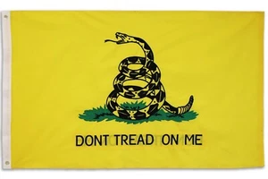 Gadsden Yellow 3x5ft Embroidered Flag Don't Tread on Me Snake Political Flag - Picture 1 of 6
